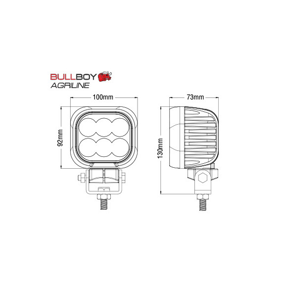 BULLBOY Agriline 6 LED 60W 360° roterende fot